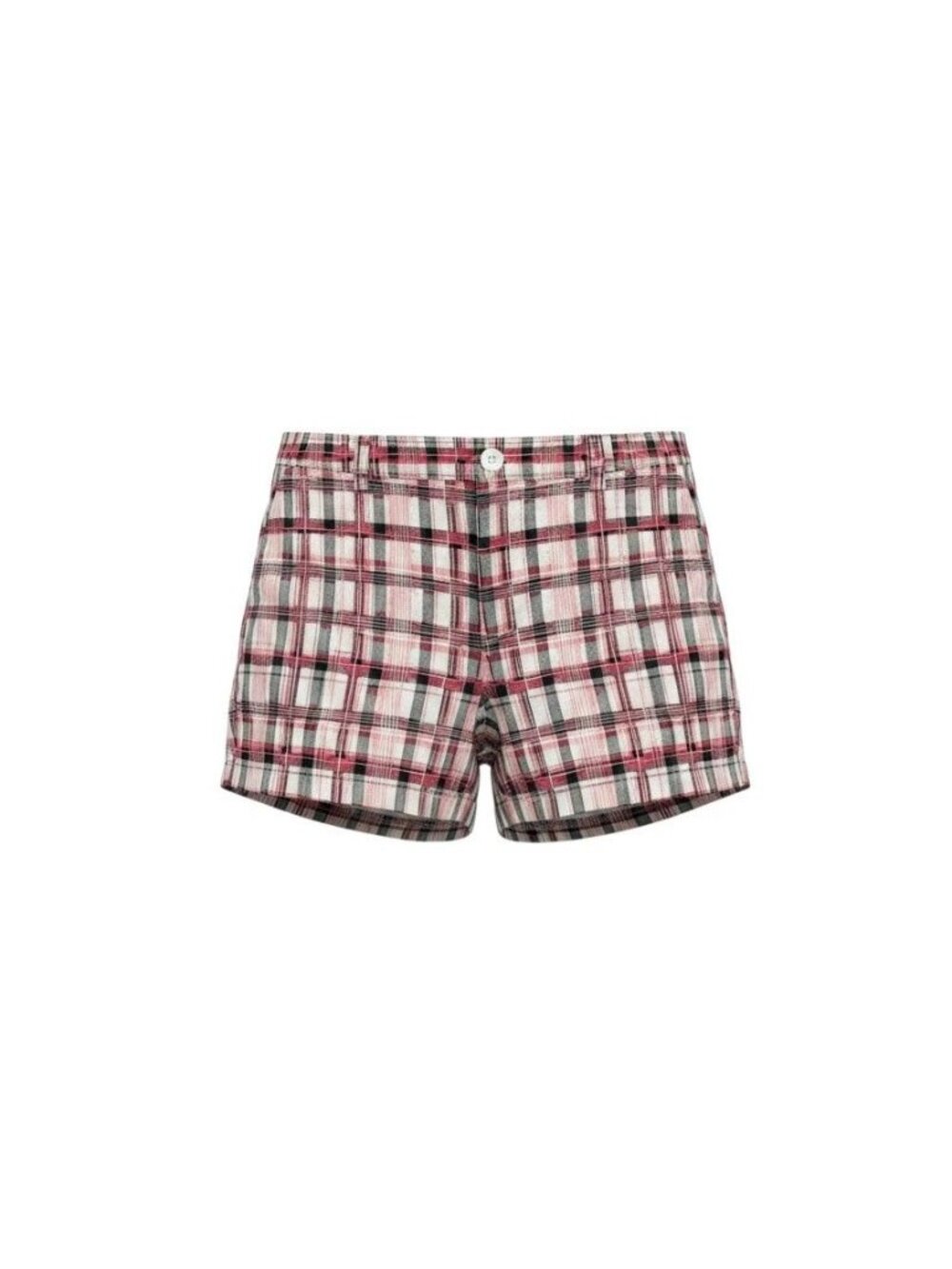 Juniper + Lime Womens Pink Gray Plaid Shorts Size 14
